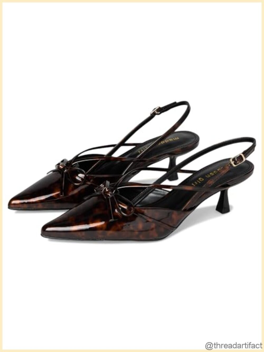 Kitten Heel Slingback Pump with Buckle Closure Pointed Toe